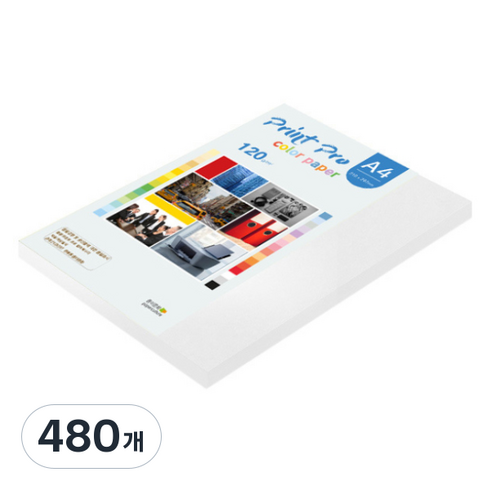 종이문화 프린트프로 칼라복사지 120g No 30 스노우화이트, A4, 480개