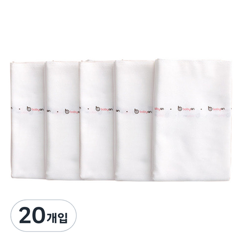 베이비앙 365 순면 사각 천기저귀 대형, 혼합 색상, 20개