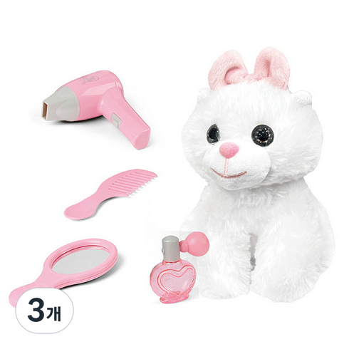 투칸 고양이 헤어디자이너놀이 인형 세트, 혼합색상, 3개
