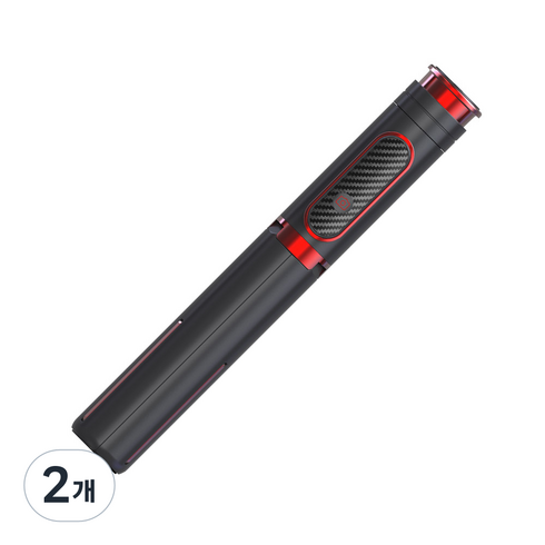 컴스 셀카봉 삼각대 블루투스 무선 리모컨 일체형 Black, OM165, 2개