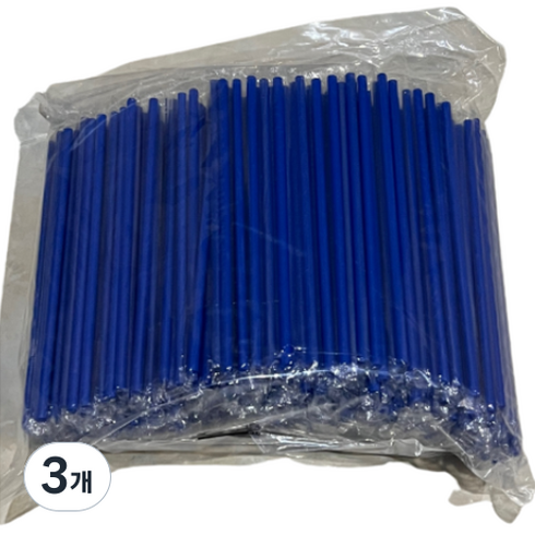 네이처컨테이너 개별포장 고급 일자 파랑 빨대 21cm, 500개입, 3개