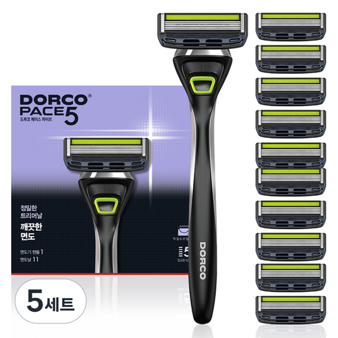 도루코 페이스 5 면도기 + 여분날 10p 세트, 5세트
