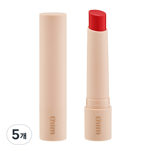 띰 리프레싱 글로우 립 밤, 03 퓨어레드, 2.3g, 5개