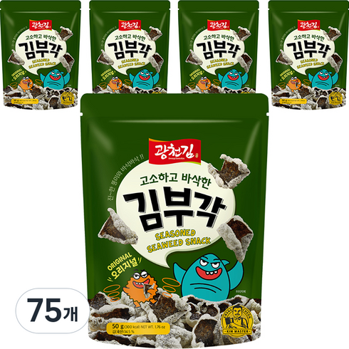 광천김 고소하고 바삭한 김부각 오리지널, 50g, 75개