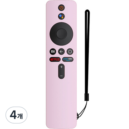 GRAYCO 샤오미 TV 스틱 4K 컬러 풀커버 리모컨 케이스 + 손목 스트랩 LIGHT PINK, 4개