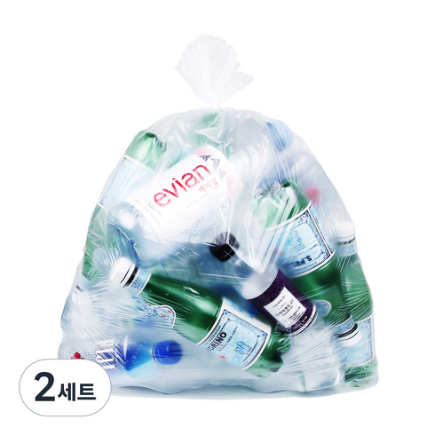 담다비닐 쓰레기 비닐봉투 투명 100p, 80L, 2개