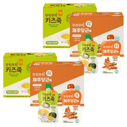 이유케어스 무럭무럭 키즈죽 단호박 100g x 7p + 제주당근 100g x 7p, 단호박, 제주당근, 2세트