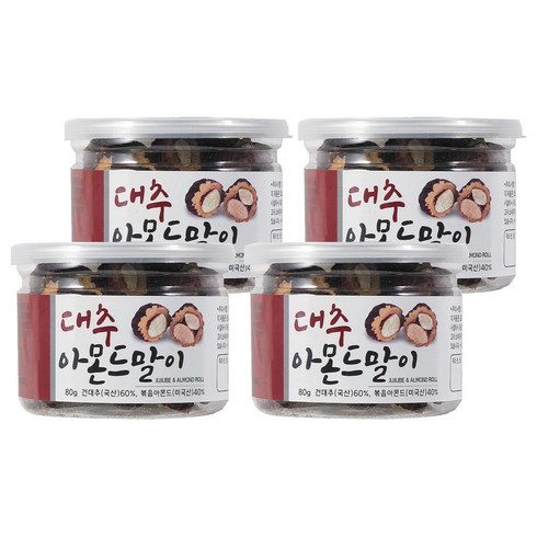 넛토리 대추아몬드말이, 80g, 4개