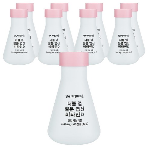 비타민마을 더블 업 철분 엽산 비타민D 30g, 60정, 9개