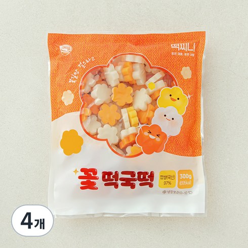 떡찌니 꽃 떡국떡, 300g, 4개