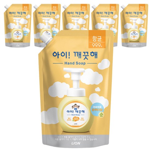 아이깨끗해 핸드워시 순 파우더향 리필용, 600ml, 6개