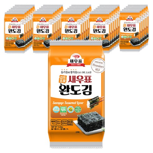 새우표 완도 프리미엄 도시락김, 4g, 90개