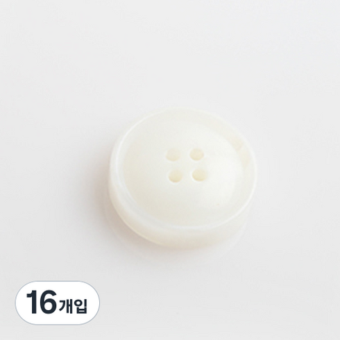 볼드 단추 18mm, 화이트, 16개입