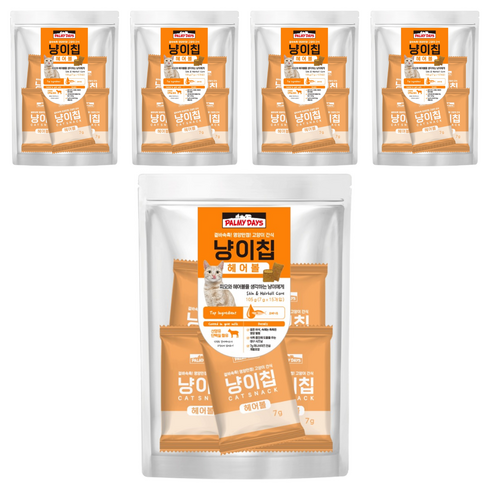파미데이즈 고양이 냥이칩, 헤어볼, 105g, 5개