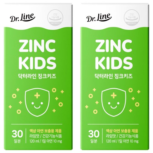 닥터라인 징크키즈 액상 아연 라임맛, 120ml, 2개