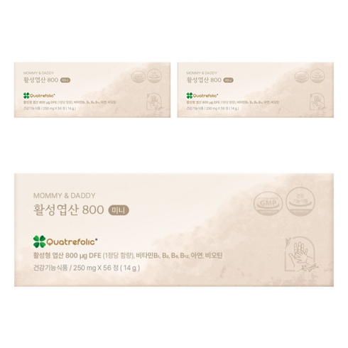 마미앤대디 활성엽산 800 미니 14g, 56정, 3개