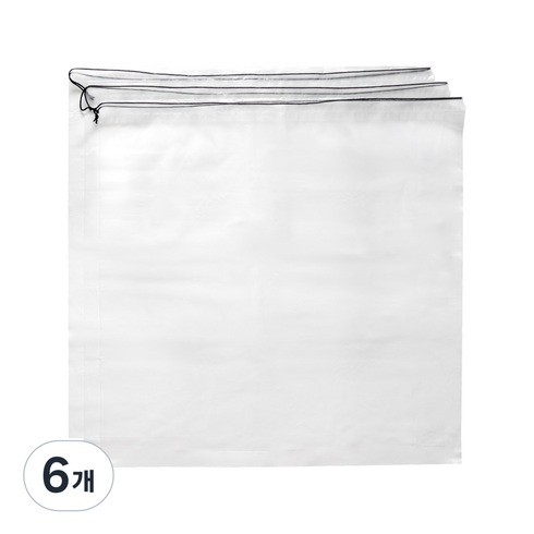탐사 끈으로 조이는 두꺼운 비닐봉투 100 x 100 cm, 투명, 6개