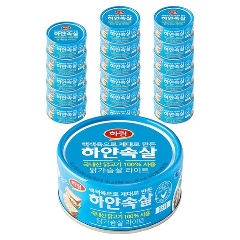 하림 하얀속살 닭가슴살 라이트, 150g, 18개