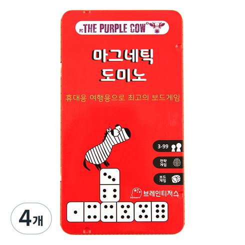 더퍼플카우 자석 도미노 보드게임, 혼합색상, 4개