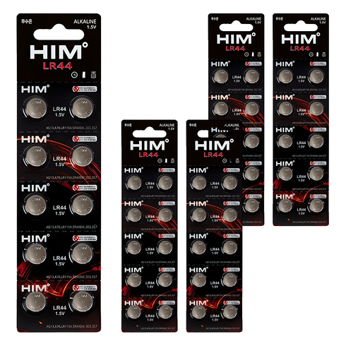 힘 알카라인 코인건전지 LR44, 10개입, 5개
