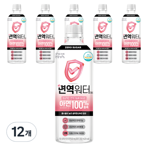 빙그레 면역워터 제로, 350ml, 12개