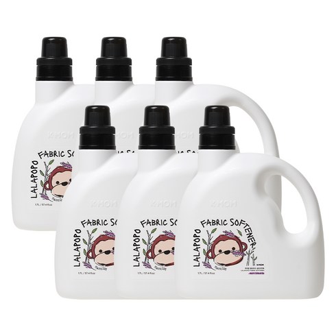 케이맘 랄라포포 유아용 섬유유연제 자작나무향, 6개, 1.7L