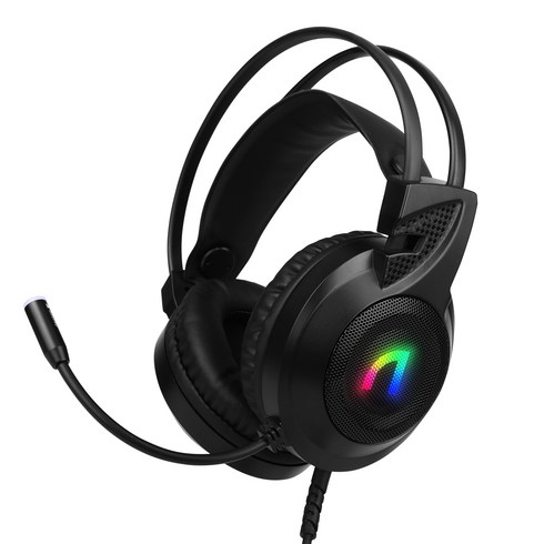 앱코 가상 7.1 RGB 노이즈 캔슬링 마이크 게이밍 헤드셋, N460, Black