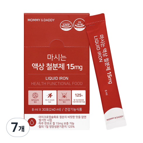 마미앤대디 마시는 액상 철분제 15mg, 240ml, 7개