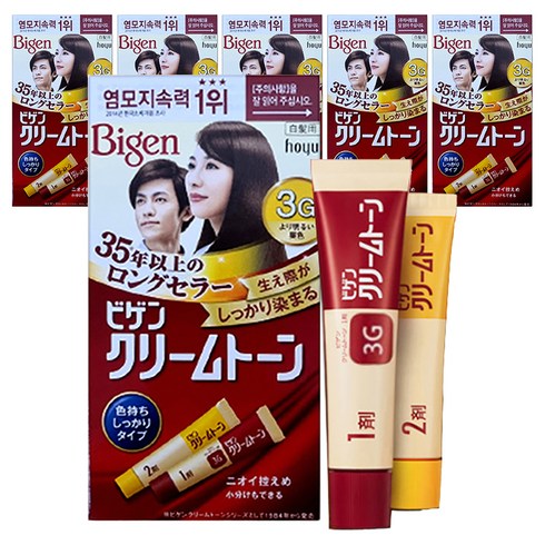 비겐 크림톤 염색제 40g, 3G밝은밤색, 6개