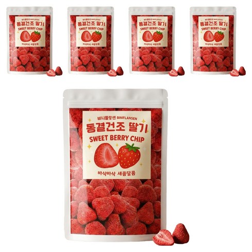 비니플랑센 동결건조 딸기 스윗베리칩, 110g, 5개