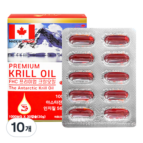 FHC 프리미엄 크릴오일 30g, 30정, 10개
