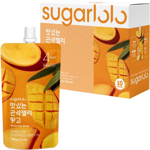 슈가로로 맛있는 곤약젤리 망고, 150g, 10개