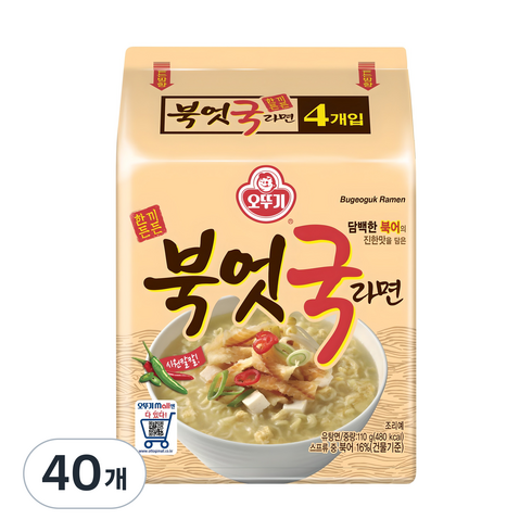 오뚜기 북엇국 라면 110g, 40개