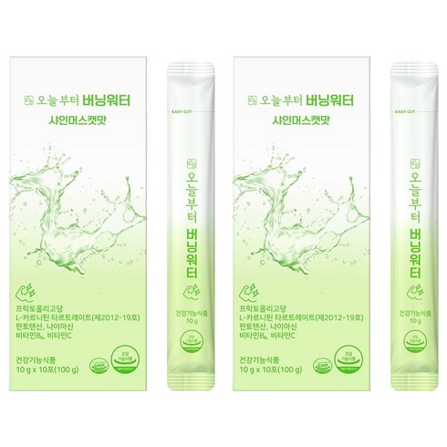 오늘부터 버닝워터 샤인머스캣맛 다이어트보조제, 10회분, 2개