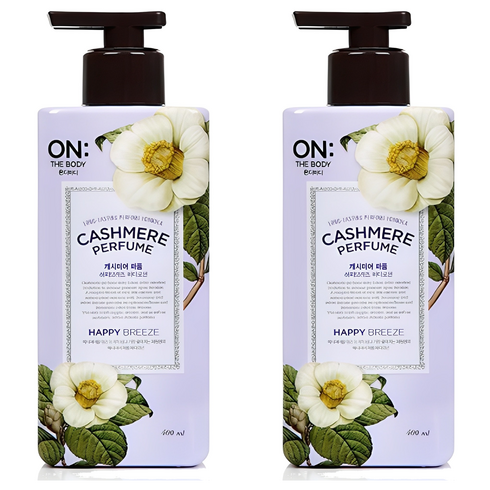 온더바디 캐시미어 퍼퓸 해피브리즈 바디로션 꽃향, 2개, 400ml, 400g