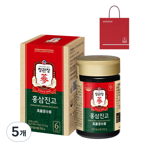 정관장 정품 홍삼진고+쇼핑백, 250g, 5개