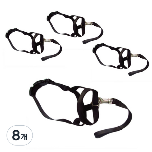 펫나인 강아지 나일론 심플 입마개 XL, 블랙, 8개