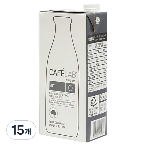 서브큐 카페랩 오트 음료, 1L, 15개