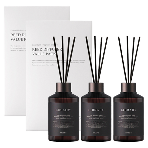 에이센트 퍼퓸드 디퓨저, 라이브러리, 200ml, 6개