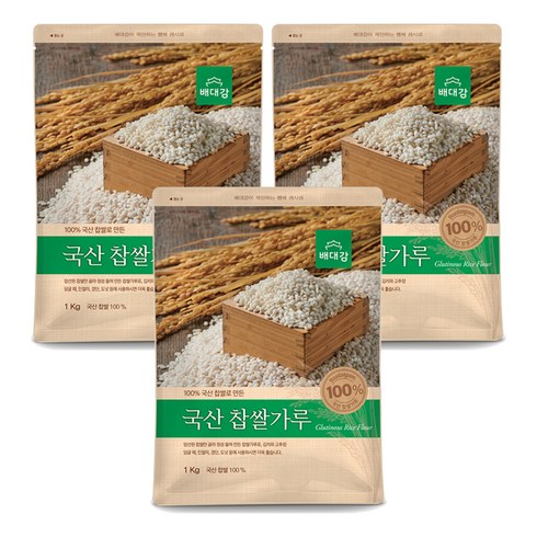 배대감 국산 찹쌀가루, 1kg, 3개