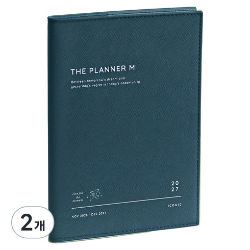 아이코닉 2027 더 플래너 M 위클리 다이어리, 04 Steel blue, 2개