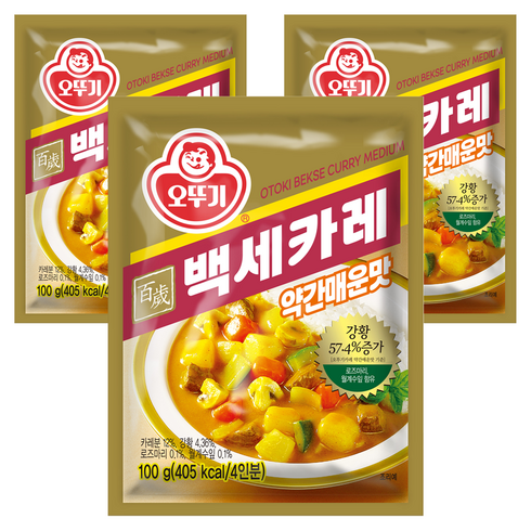 오뚜기 백세카레 약간매운맛, 100g, 3개