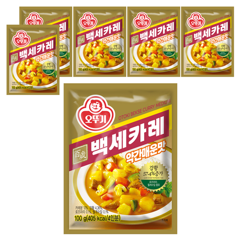 오뚜기 백세카레 약간매운맛, 100g, 6개