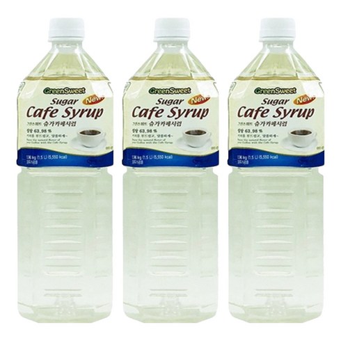 그린스위트 슈가카페시럽, 1.5L, 3개