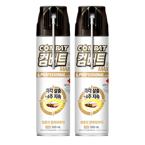 컴배트 프로페셔널 맥스 바퀴용 살충제, 500ml, 2개