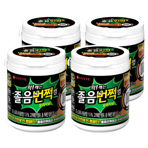 롯데웰푸드 졸음번쩍껌 오리지널, 87g, 4개