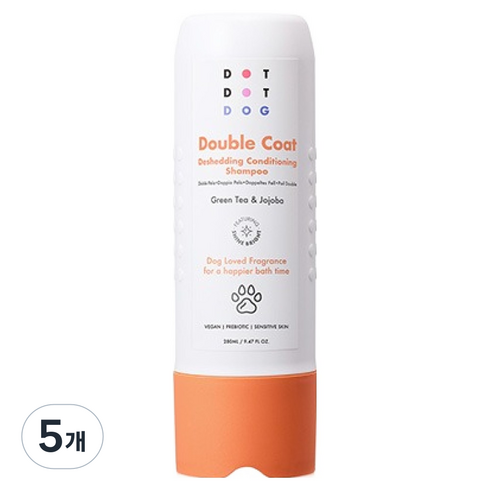 닷닷펫 강아지 더블코트 컨디셔닝 샴푸, 280ml, 1개입, 5개