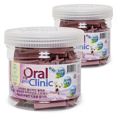 강아지 오랄클리닉 덴탈 스틱 껌, 블루베리, 300g, 2개