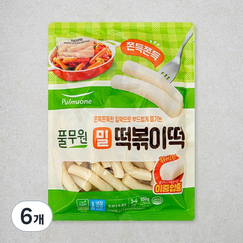 풀무원 밀떡볶이떡, 550g, 6개