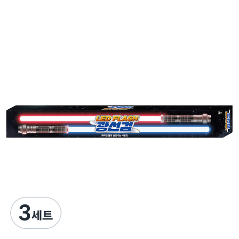 키드존 LED 플래시 광선검 장난감, 혼합색상, 3세트